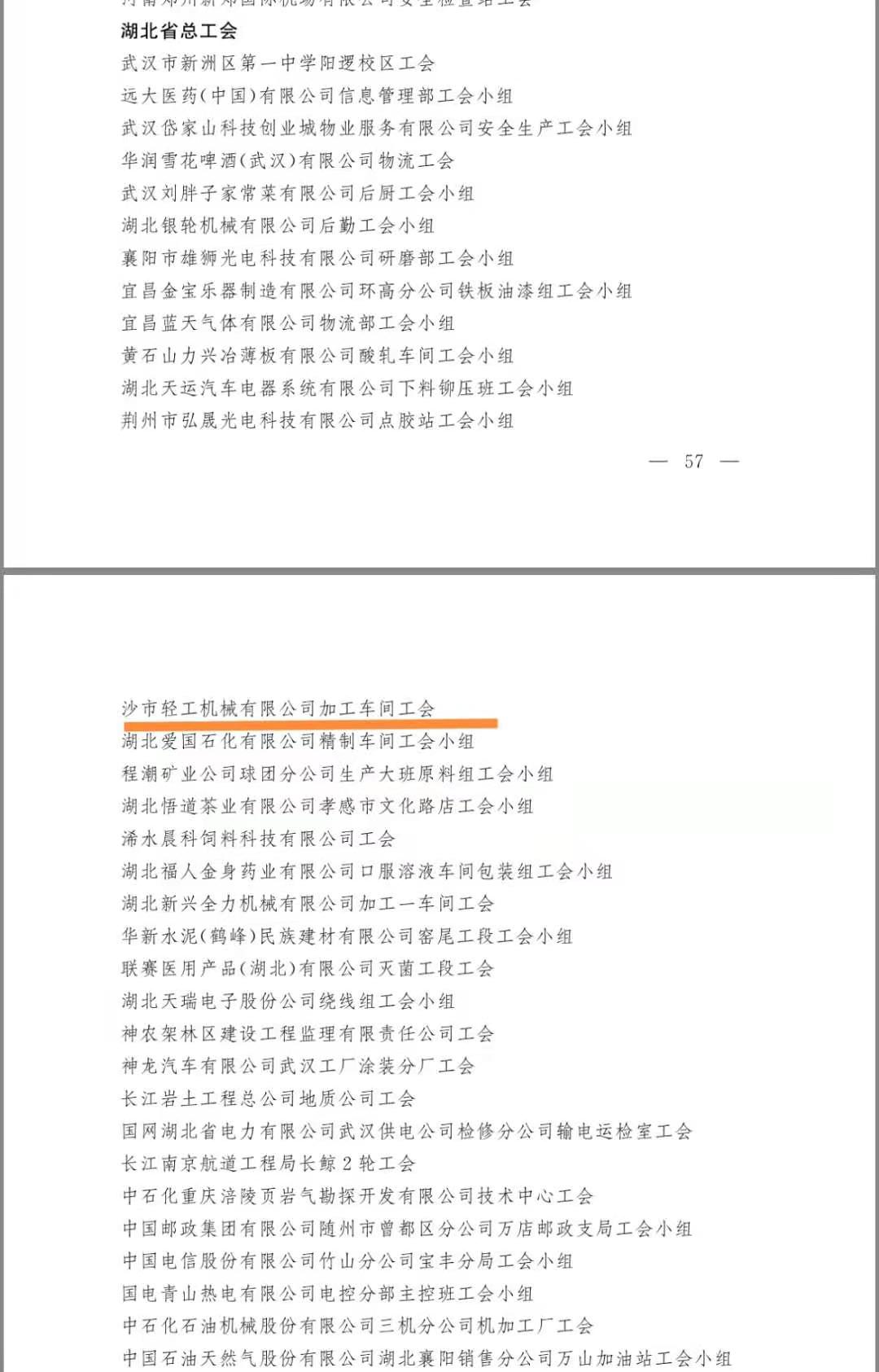 熱烈祝賀公司加工車(chē)間工會(huì)榮獲“全國(guó)模范職工小家”